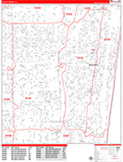 Delray Beach  Wall Map Red Line Style